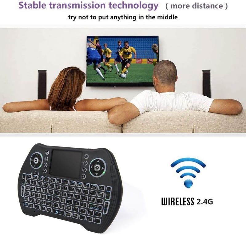 Mini Bluetooth billentyűzet érintőpaddal, 7 színű háttérvilágítással, újratölthető akkumulátorral