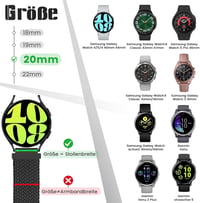 Samsung Galaxy Watch és Garmin órákhoz 20mm-es fonott nylon sportszíj 2