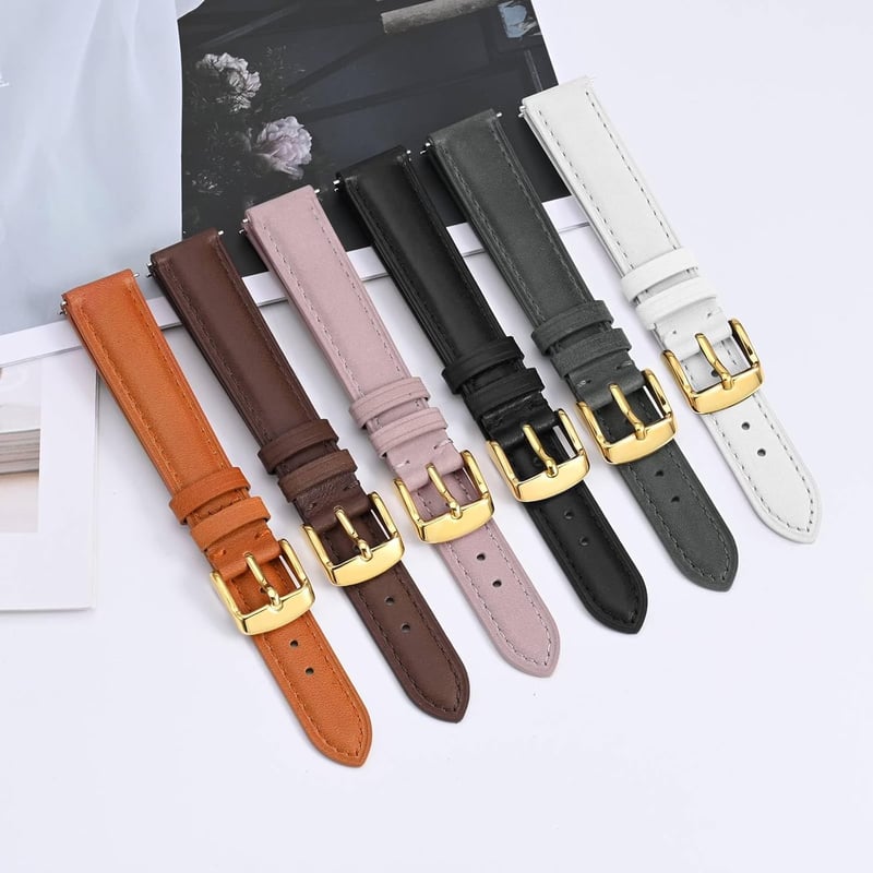Bisonstrap Elegáns Bőr Óraszíj Gyorskioldással - Férfi és Női Órákhoz - 12-20 mm Méretben Kompatibilis Órafülekkel