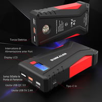DINKALEN 800A erős hordozható autós bikázó powerbank, LED lámpával 6