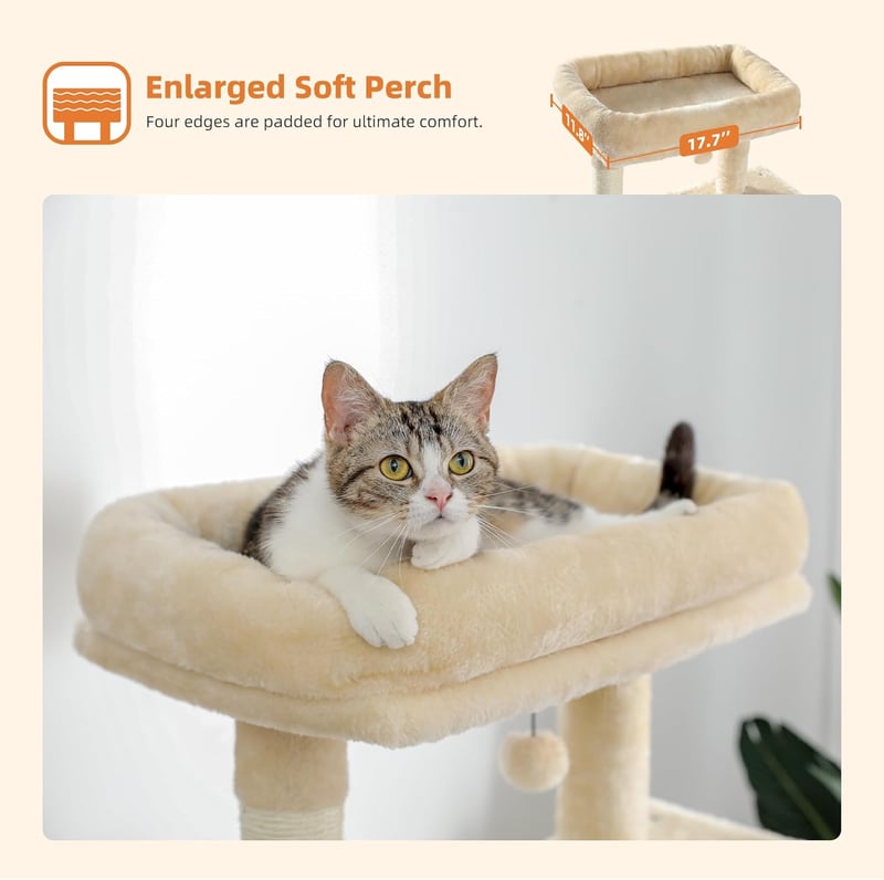 PAWZ Road 143cm-es Luxus Macskabútor Fémhálós Függőággyal és 2 Odúval