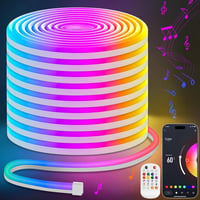 Lamomo 20m RGB LED Szalag Távirányítóval és Applikációval - 24V Vízálló Fénycsík Bluetooth Zeneszinkronnal, Fényerőszabályzással Partikhoz,  1