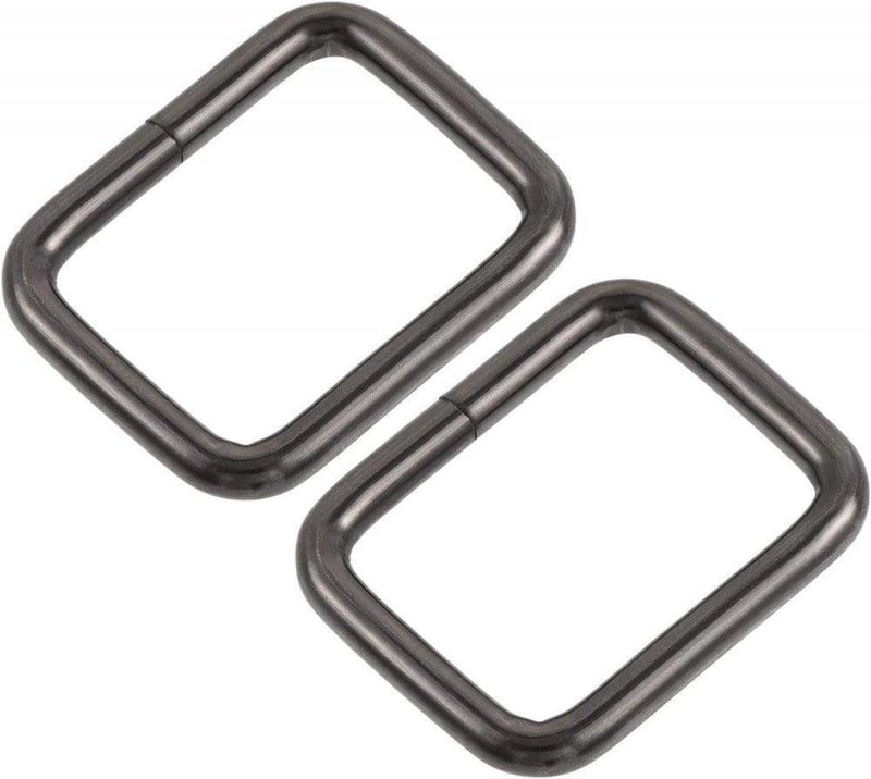 Fekete Fémgyűrű Készlet Táskákhoz - 15db, 25x20mm