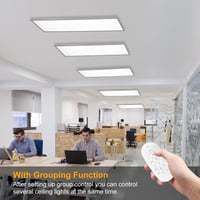 Dimmable LED Mennyezeti Lámpa 100x25cm, 28W Panel Távirányítóval, Memória Funkcióval, 2700K-6500K Állítható Fényerő, Ultravékony Irodai Napp 5