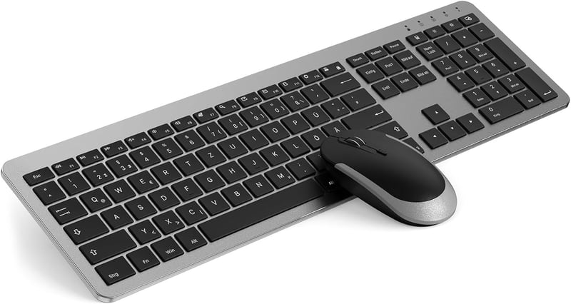 seenda SK38-3 Vezeték Nélküli Billentyűzet-Egér Szett, Ultravékony Tölthető, Ergonomikus, Szilikon Porvédővel, PC/Laptop/Smart TV Kompatibil