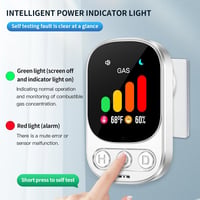 Gedsffati Gázérzékelő Otthoni Használatra - Földgáz, LPG, Metán, Propán, Bután Detektor Nagy LCD Színes Kijelzővel, Fehér, Konnektoros 4