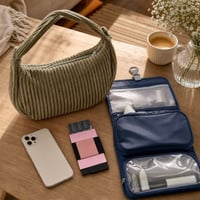 Városi rendszerező táska: kordbársony hobo táska + RFID kártyatartó + akasztós utazó neszeszer 1