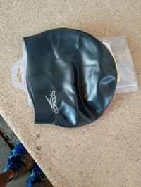 Speedo Silicon Moulded szilikon úszósapka, fekete/fehér, uniszex, használt állapot 2