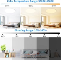 MOONSEA 60W Ultravékony LED Mennyezeti Lámpa, Távirányítós Fényerőszabályzás, 3000-6000K Színhőmérséklet, 60cm Kerek, Nappali, Hálószoba, Gy 2