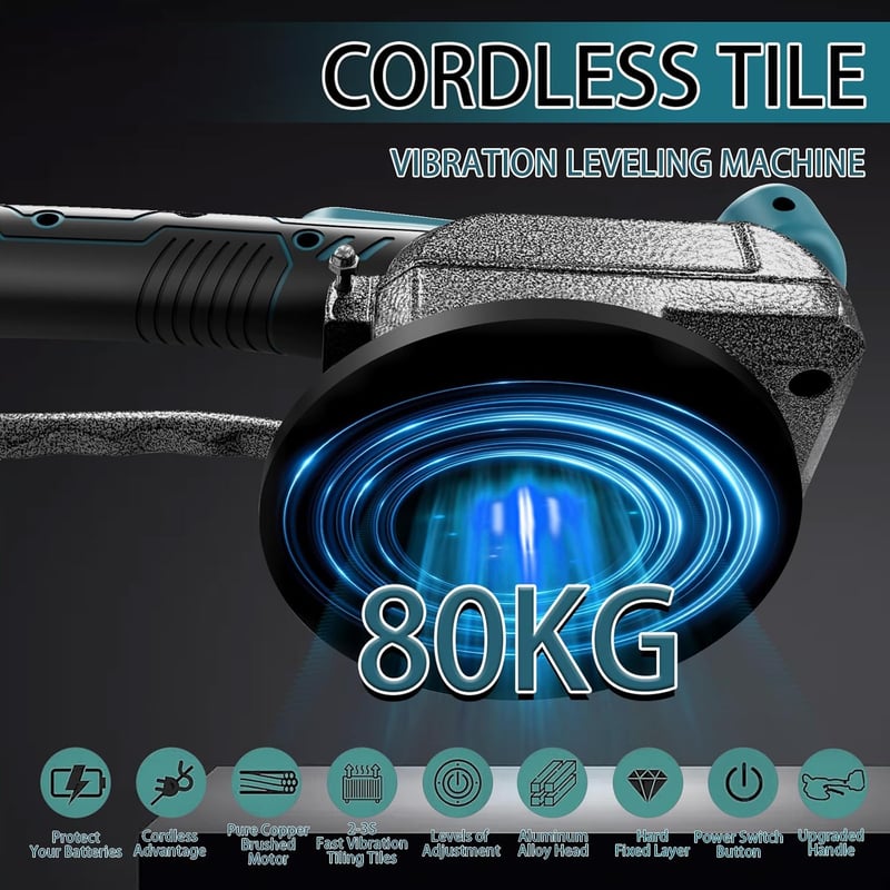 Makita 18V-os csempevibrációs gép, 5 sebességes, 60 kg teherbírású, nagy méretű lapokhoz