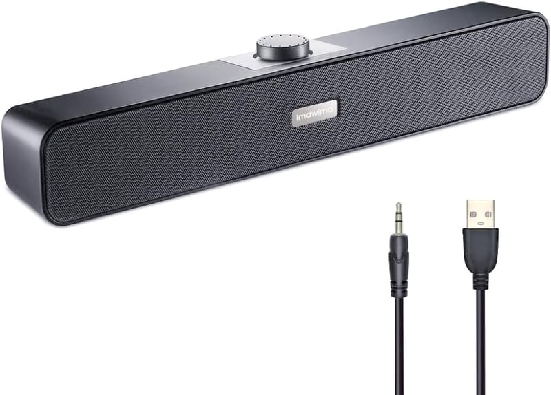 Imdwimd kompakt USB hangprojektor PC-hez, erős hanggal, fekete - 2024-es modell