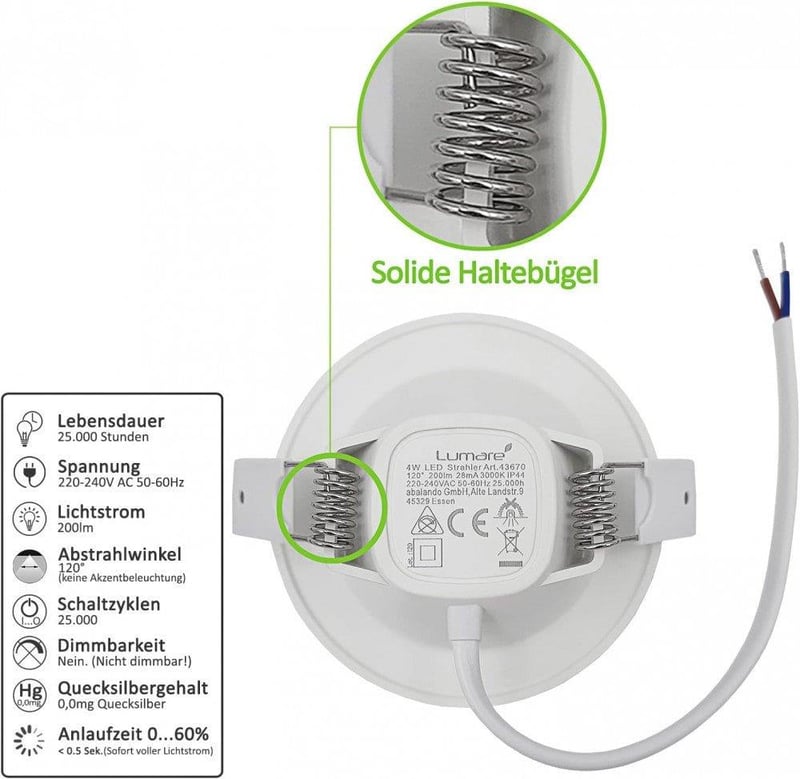 Meleg fehér LED mini spotlámpa szett - 3db ultravékony beépíthető mennyezeti lámpa