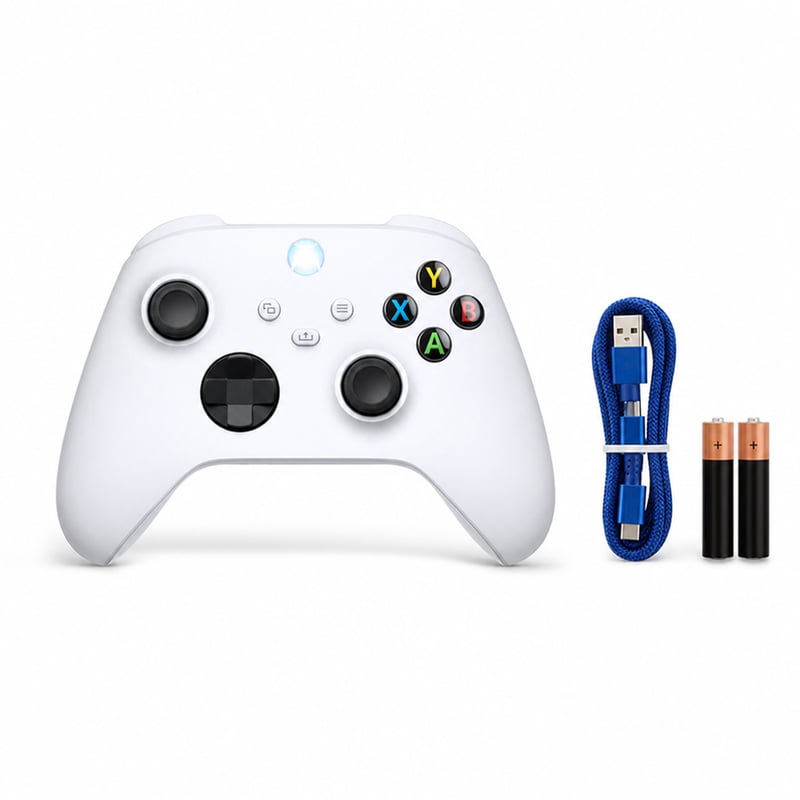 Bezdrôtový ovládač Xbox Robot White – Xbox Series X, S, One — chybný, čiastočne funkčný: driftujúci joystick (stav: pozri 2. obrázok)