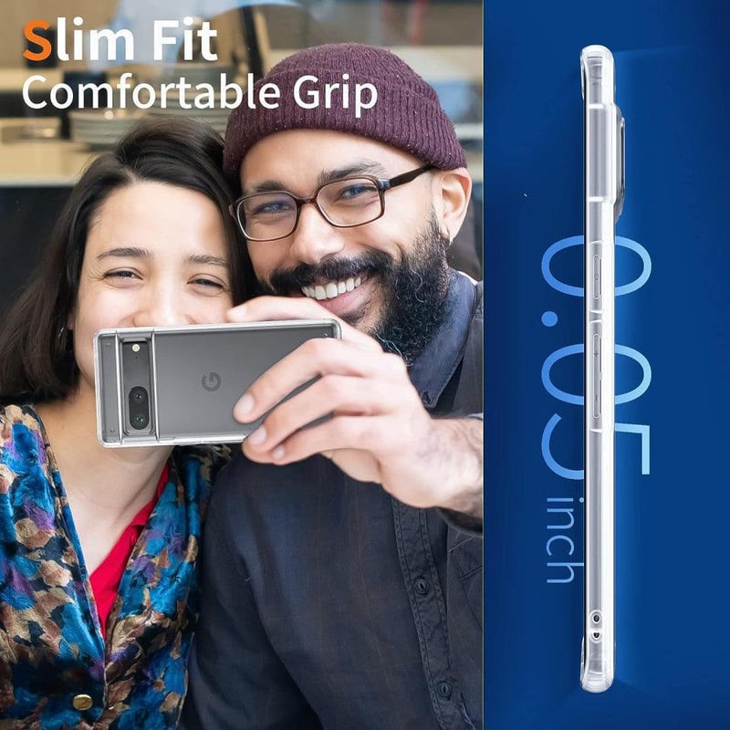 Google Pixel 7 Vékony Matt Védőtok - Átlátszó, Ütésálló