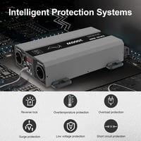 DATOUBOSS 2000W Tiszta Szinusz Inverter 24V-230V - LCD Kijelzős Feszültségátalakító USB Csatlakozással Lakóautóhoz, Kempingezéshez, Napeleme 4