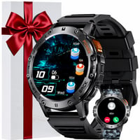 MEGALITH Smartwatch férfi okosóra LED zseblámpával, IP68 vízálló, lépésszámláló, Android — Töltőkábel hiányzik (állapot: lásd a 2. képet) 1