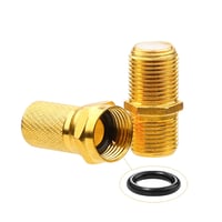 Fu Nian Aranyozott F-csatlakozó Készlet - 8db 7mm-es F-dugó és 4db SAT Adapter, Gumi Tömítéssel, Koaxiális Kábelekhez, Műholdvevőkhöz, DVB-T 3
