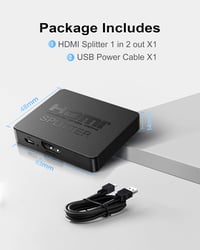NEWCARE 4K HDMI Elosztó 1 bemenet 2 kimenet - Egyidejű képmegjelenítés Full HD TV-hez, Blu-Ray, DVD, Fire Stick eszközökhöz 8