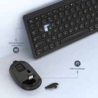 seenda SK38-3 Vezeték Nélküli Billentyűzet-Egér Szett, Ultravékony Újratölthető, Ergonomikus, Szilikon Porvédővel, PC/Laptop/Smart TV, QWERT 4