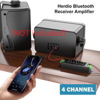 Herdio 4 Csatornás Bluetooth 5.0 Erősítő 200W Teljesítménnyel - Fali Hangrendszer USB/MIC/AUX/TWS Csatlakozással Otthoni és Mennyezeti Hangs 6