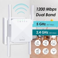 zoeyzoey 1200Mbps Dual Band WiFi Erősítő, WLAN Repeater 5GHz 2.4GHz WPS 2