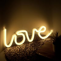 NELUX Szív és Love LED Neon Fali Dekoráció Szett - USB/Elemes Működés, Hálószobába, Valentin-napi Ajándék, Szilikon Anyag, 30.000 Órás Élett 3