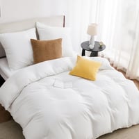 Bedsure Fehér Ágynemű Garnitúra 200x200 cm - 3 Részes Mikroszálas Poliészter Huzat Cipzárral, 2 Párnahuzattal 80x80 cm, Oeko-Tex Tanúsított, 1