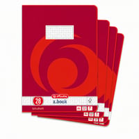 Herlitz x.book školska bilježnica A4, kvadratići, s dvostrukom marginom, linijatura 28, 32 lista, paket (4 komada, 1 nedostaje) 1