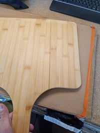Pătrată, cu margini rotunjite, lopată de pizza din bambus Relaxdays XXL, 50x38 cm — defectă, funcțională parțial: lopată crăpată (stare: vezi a 2-a imagine) 3