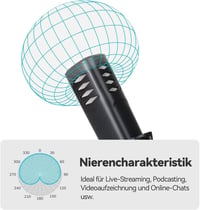 AGPTEK USB Kondenzátor Mikrofon Állvánnyal és Popszűrővel - Streaming, Podcast, Gaming 4