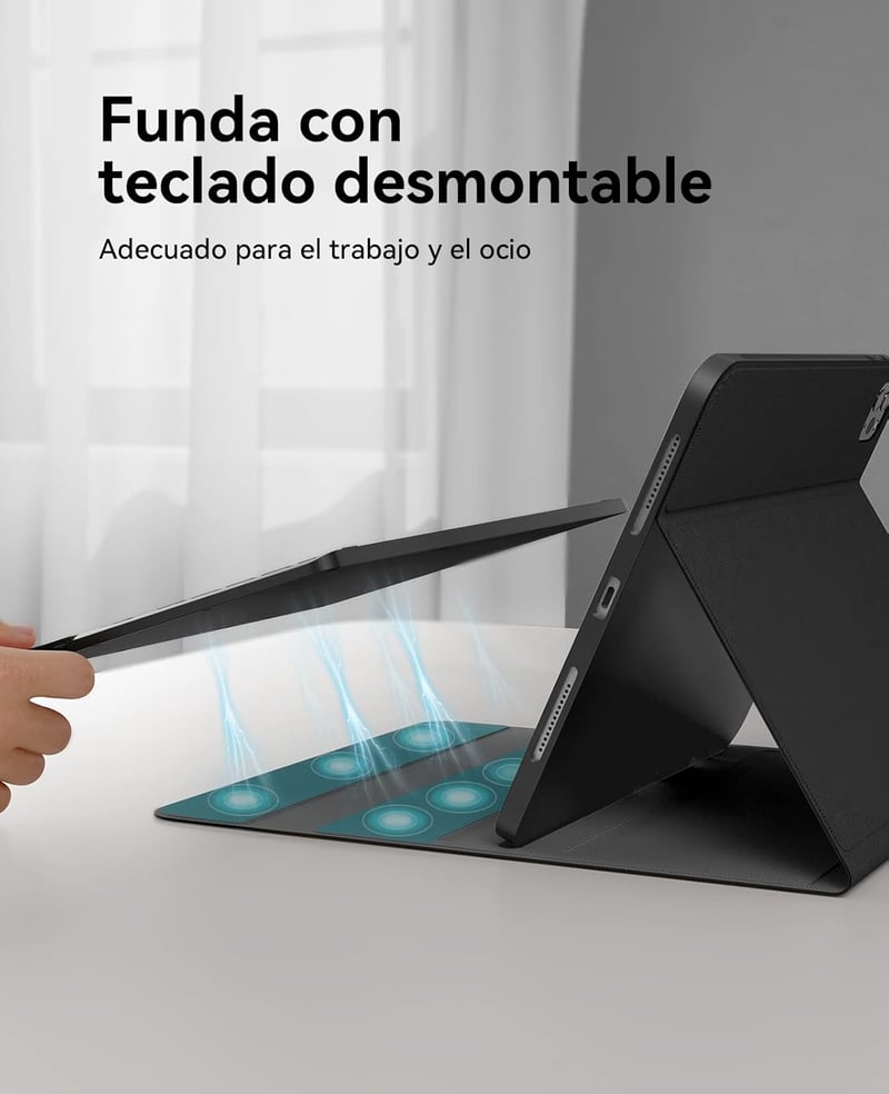 Earto iPad billentyűzet érintőpaddal, 7 színű háttérvilágítás, 11" Air/Pro modellekhez
