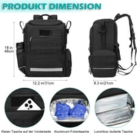 BlesMaller Kerekesszék Táska - Nylon Hátizsák Járókerethez, Hőszigetelt Rekesszel és Mankótartóval, Laptoptárolóval, Éjszakai Fényvisszaverő 2