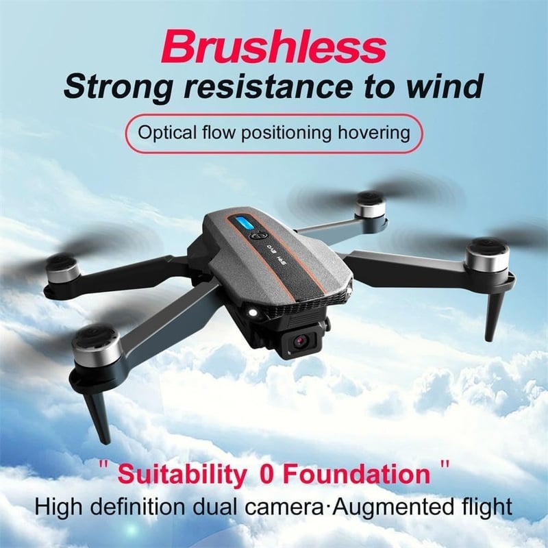 With 8K HD Drón Kettős Kamerával - Optikai Pozícionálás, 2.4GHz Quadcopter, Kefenélküli Motor, Akadályérzékelés, APP Vezérlés, 360° Forgatás
