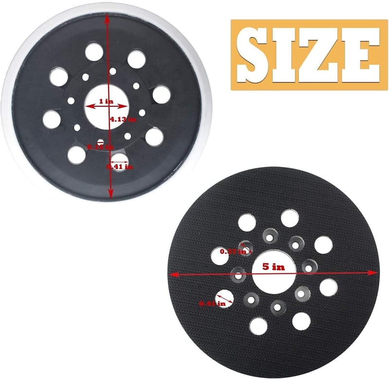 Poweka 125 mm Csiszolókorong Bosch PEX 220 A, GEX 125-1 AE, Skil 7402/7490 Gépekhez - 8 Lyukú Tépőzáras Csiszolótányér Készlet, 2 db