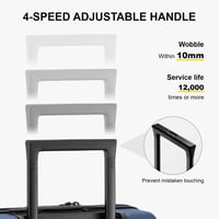 LEVEL8 Könnyű Kabinbőrönd 55cm Polycarbonate Keményfedeles Utazótáska Sötétkék 6