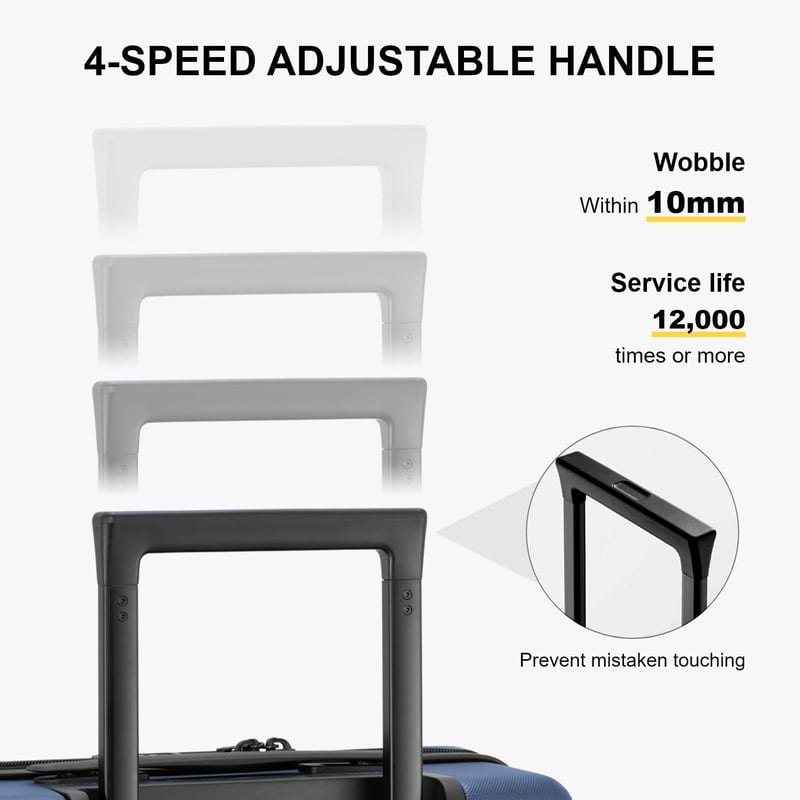 LEVEL8 Könnyű Kabinbőrönd 55cm Polycarbonate Keményfedeles Utazótáska Sötétkék