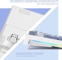 VGN GAMEPOWER K86 Mechanikus Gamer Billentyűzet, 75% TKL, RGB Háttérvilágítás, Vezeték Nélküli/Bluetooth/USB-C, Színes Kijelző, Hot Swap, Li 9