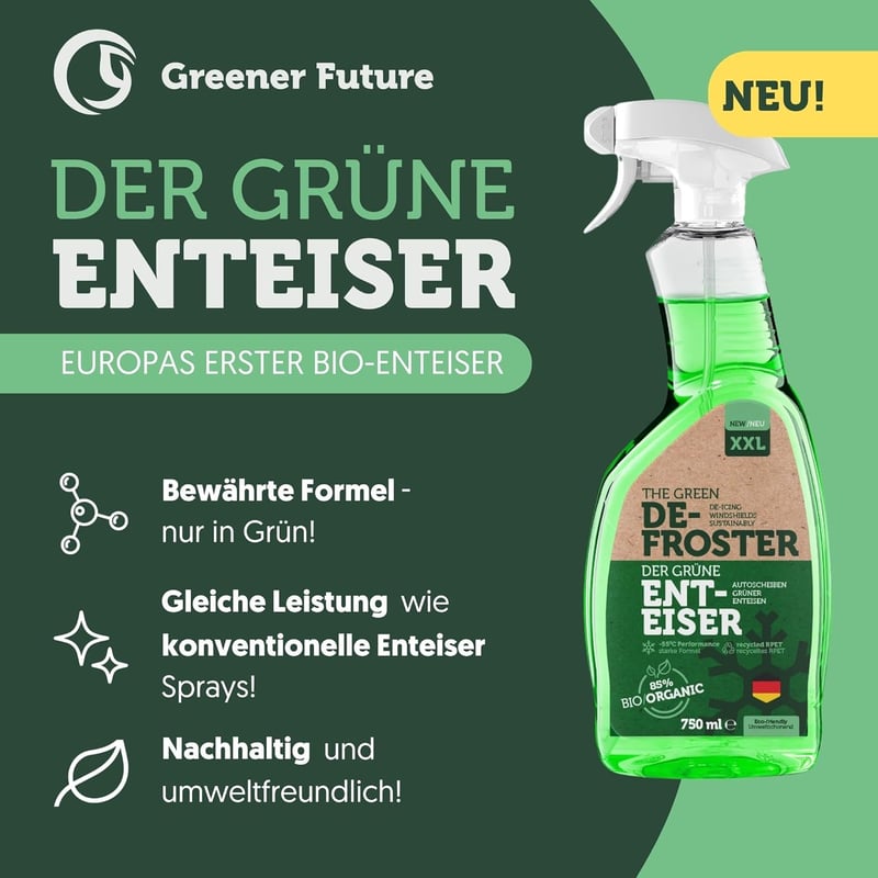 Greener Future Bio Jégoldó Spray Autóüvegre 750ml - Környezetbarát, Hatékony (3 db)