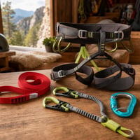 Pachet Via Ferrata: 1x chinga 160cm + set via ferrata + ham M–XL + carabină HMS 1