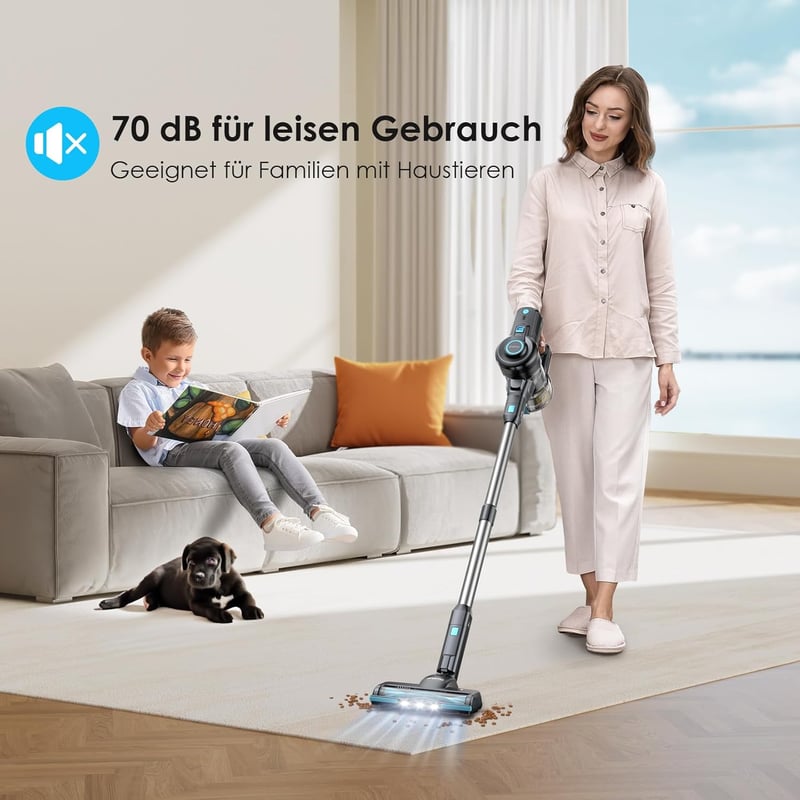 Oraimo 160W Vezeték Nélküli Porszívó Kivehető Akkumulátorral, 35 Perces Üzemidő, 6 az 1-ben Kézi Porszívó, Önálló Állvány, Kemény Padlóra és