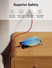 JSAUX piros fonott USB-C gyorstöltő kábel szett, 1m + 2m - Újracsomagolt 7