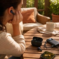 Pachet Audio & Energie: Căști Bluetooth + Power Bank 10.000 mAh + Cablu USB-C 1