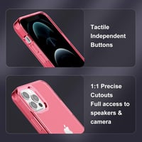 Apple iPhone 12 Pro Max Piros Áttetsző Szilikon Tok Beépített Állvánnyal 6