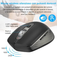 Olasz QWERTY vezeték nélküli billentyűzet és egér szett, ergonomikus, Windows/PC/Laptop 4