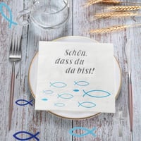 Kék-fehér Keresztény Ünnepi Szalvéta és Lufi Szett 4