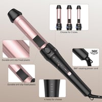 UKLISS 3-in-1 Hajgöndörítő Vas 26/30/36 mm - Forgatható Gyűrűs Méretváltás Rövid és Hosszú Hajhoz - Kerámia Bevonat, Gyors Felfűtés 8