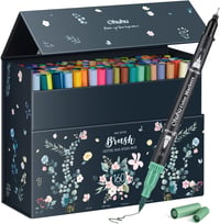 Ohuhu 160 darabos kétoldalú filctoll készlet - Brush pen és vékony hegyű, vízalapú, kalligráfiához, rajzoláshoz 1