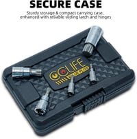 CCLIFE 10 részes Multi-Tooth XZN dugókulcs készlet M4-M18 méretben, S2 acél, króm bevonatú, Torx csavarokhoz, 1/4", 3/8", 1/2" befogással 6