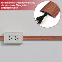IGTOPS Öntapadós Padlókábel Védő, Barna Fa Mintázatú PVC, Méretre Vágható, Csúszásgátló Kábelcsatorna, Beltéri-Kültéri Használatra, 50mm x 1 5