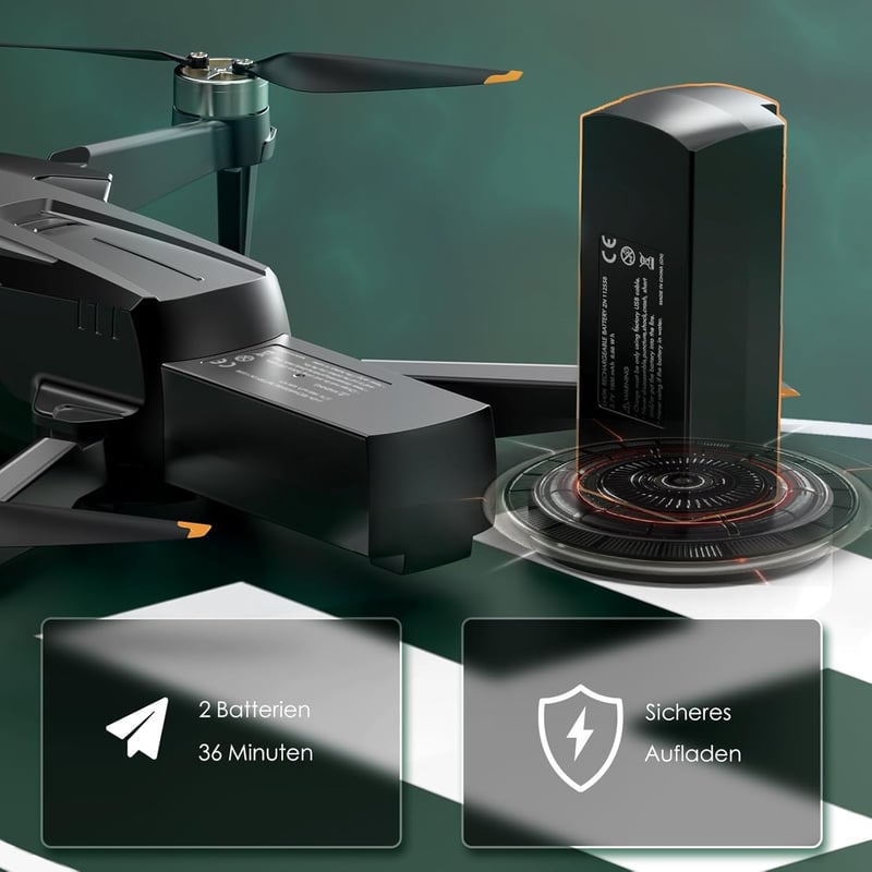 CHUBORY A68 WiFi FPV drón 2K HD kamerával kezdőknek, automatikus lebegés, 3D bukfenc, headless, pályarepülés, 2 akkumulátor
